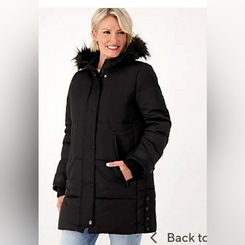 Arctic expedition quilted down coat with removable hood, black ⚫
